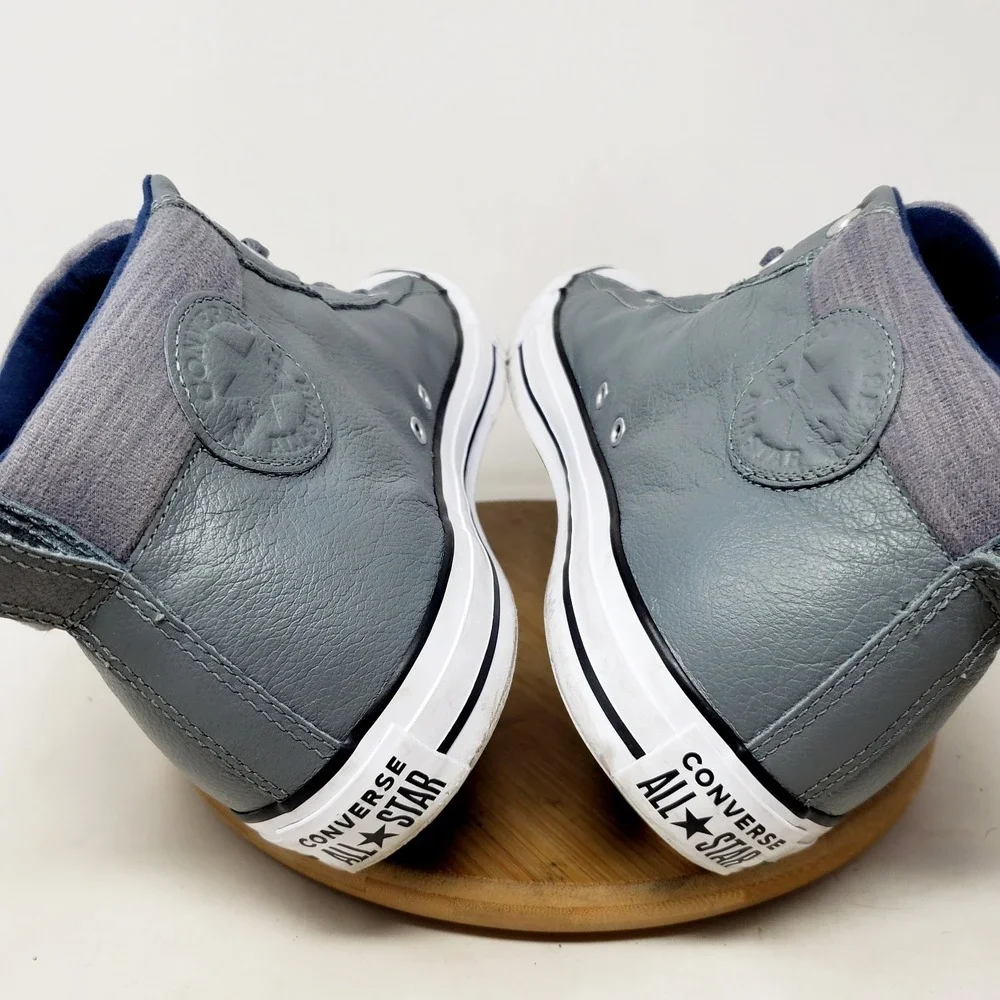 Converse Chuck Taylor All Star Street Mid Shoes Mens 12 Grey Leather Sneaker - Picture 9 of 13